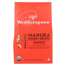 Wedderspoon Drops - Organic - Manuka - 15+ - Ginger - 4 Oz