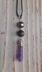 Amethyst Shungite Hematite EMF 5G Protection Necklace